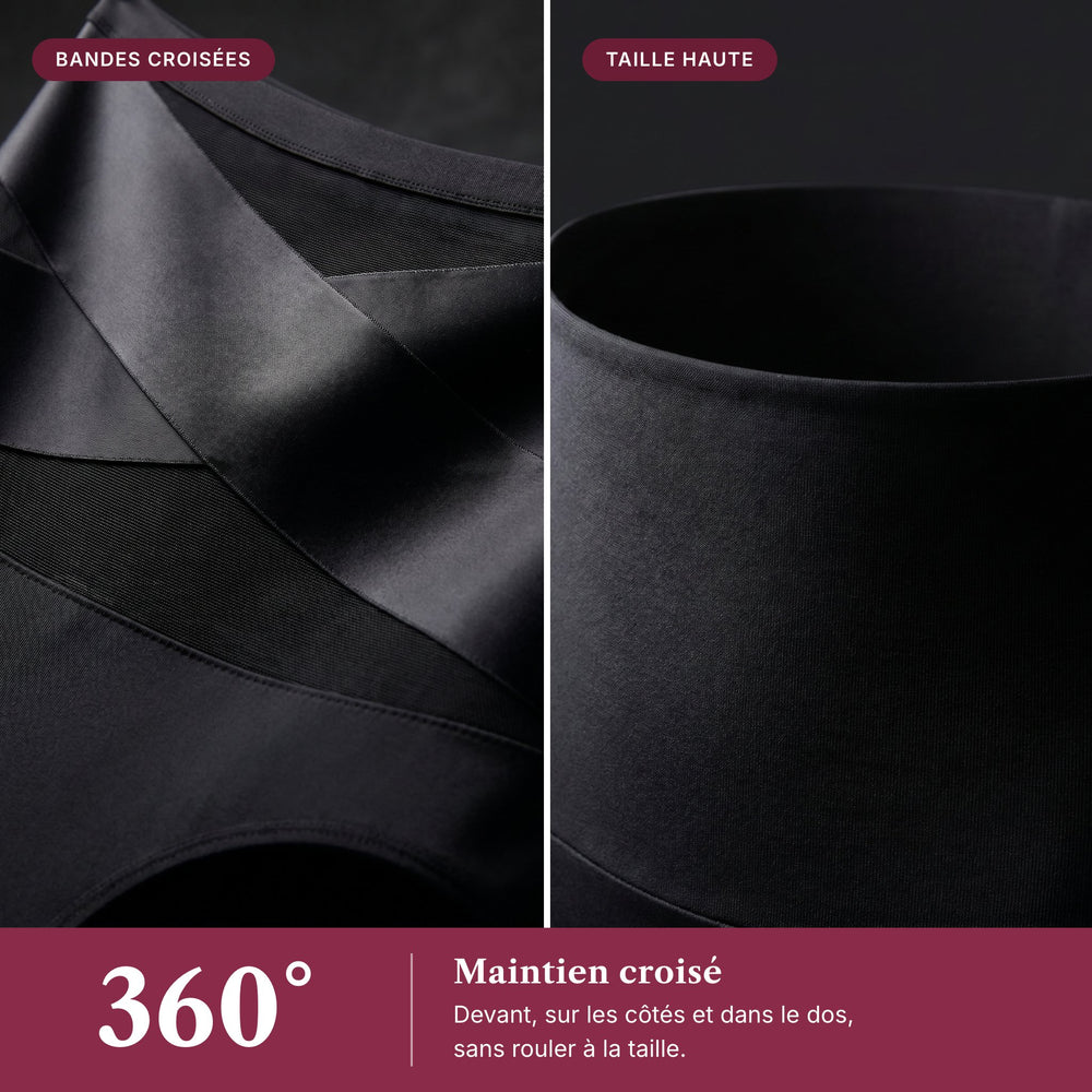 Gros plans des bandes croisées et de la taille haute de Koré Galbe