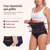 Koré Galbe tirée à la taille, en noir, beige et bleu marine