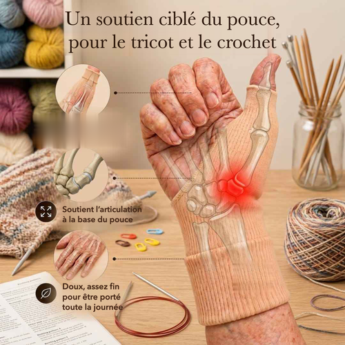 Soutien ciblé du pouce pour le tricot et le crochet, doux et fin